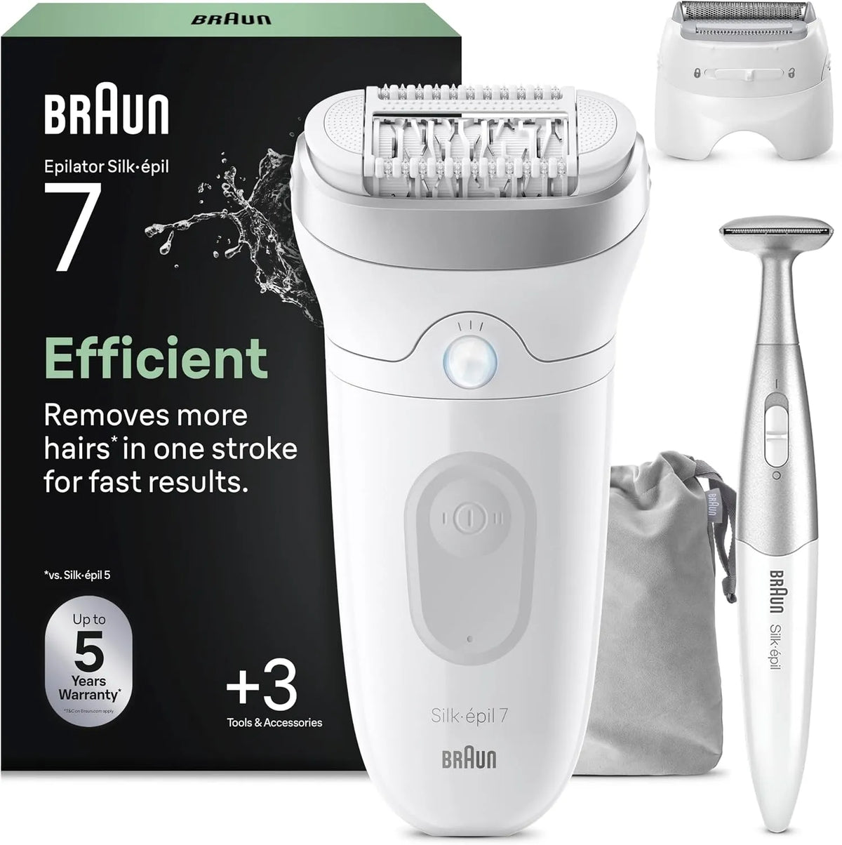 Braun Accessorio per elettrodomestico, argento, Silk-Épil 7 Epilatore Elettrico Donna, 7-241