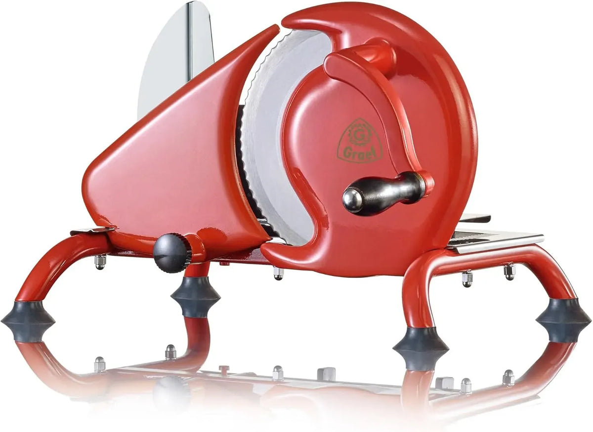 GRAEF H93 Affettatrice, affettatrice per alimenti, 190 mm, 15 mm, acciaio inox, rosso, per pane
