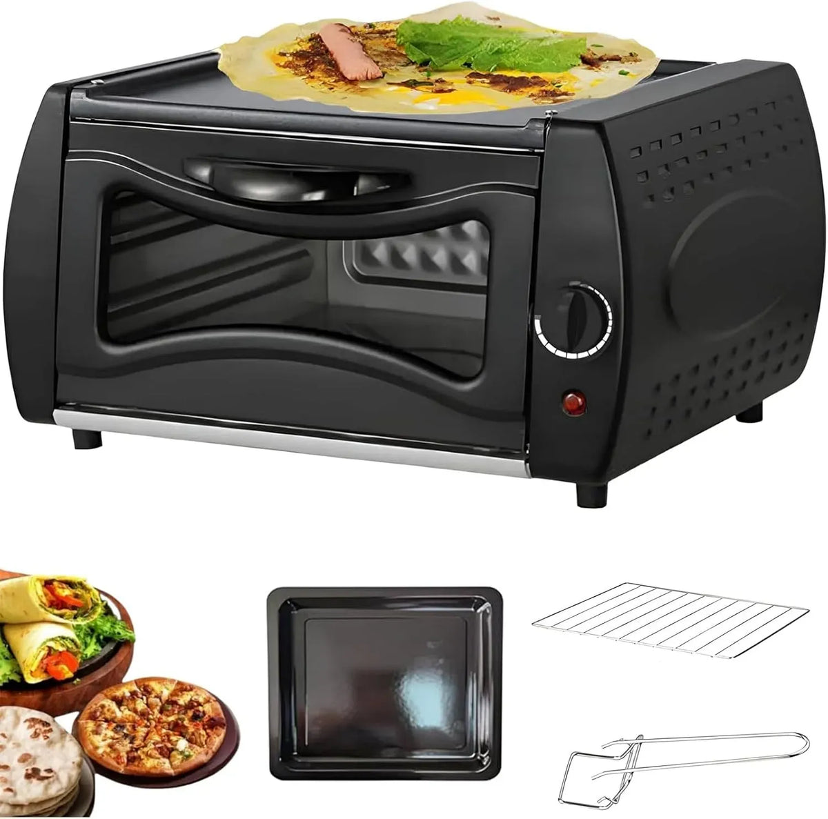 Forno elettrico per pizza, rivestimento antiaderente, vassoio antiaderente