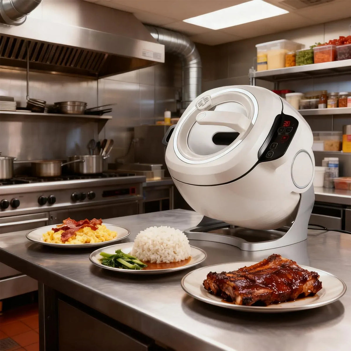 Pentola e padella, 6 L, 2000 W, touch, effetto 3D, acciaio inox, Robot da Cucina Automatico da 2000 W, Riscaldamento 3D Completo