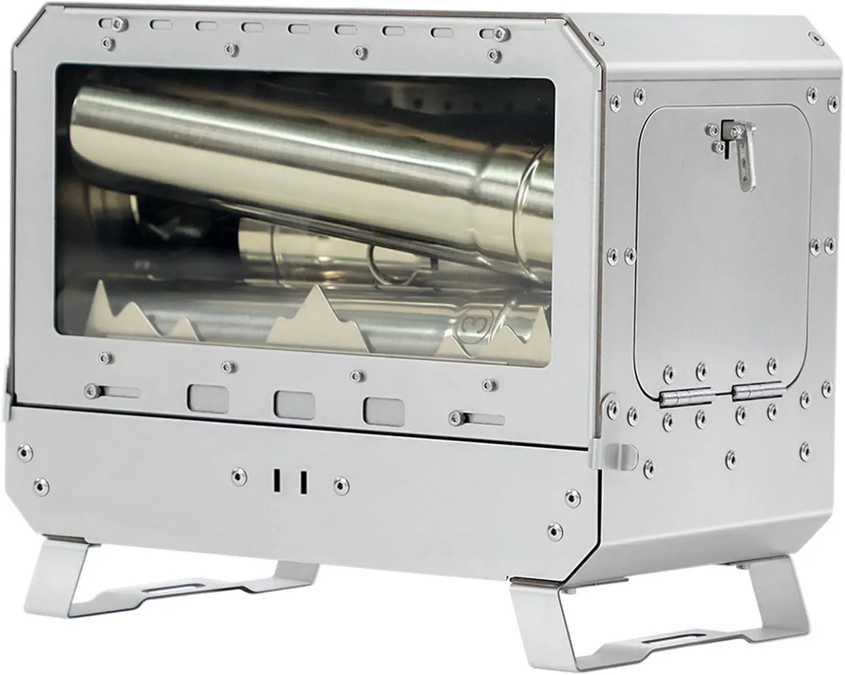 Forno elettrico, portatile, acciaio inox, forno da cucina, Stufa a legna per esterni