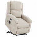 Poltrona relax elettrica reclinabile con funzione alzapersona rivestimento tessuto colore crema struttura in acciaio e legno 82 x 95 x 105 cm