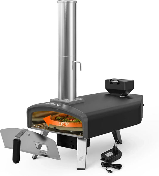 Forno elettrico per pizza, portatile, esterno, pietra refrattaria, Pizzaiolo per Cucina All'aperto e Giardino