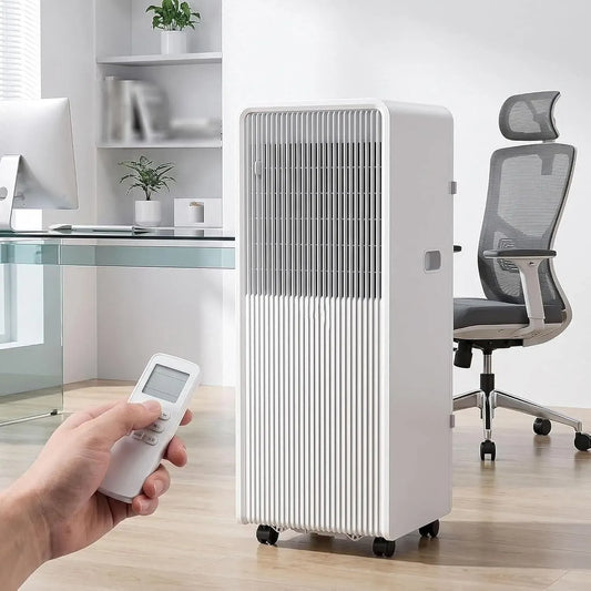 Condizionatore 24H, portatile, timer, Raffreddatore Smart con 4 modalità, Spina UK a 3 Pin, 10000 Btu, Timer e Telecomando