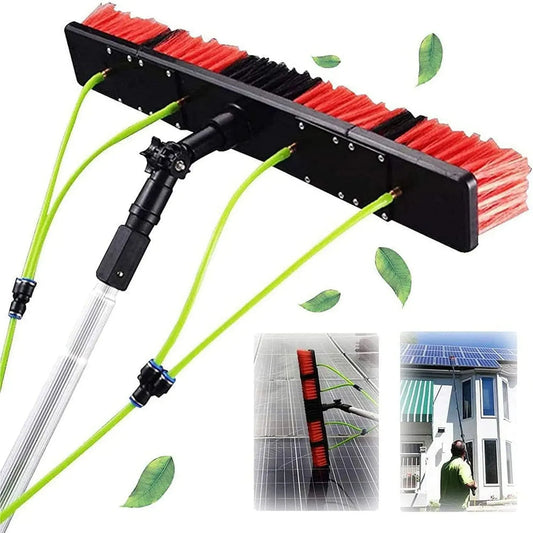Soluzione effic, Attrezzatura per la Pulizia di Pannelli solari e fotovoltaici, Lavamoquette telescopica da 9 Metri, aste con Alimentazione ad Acqua e