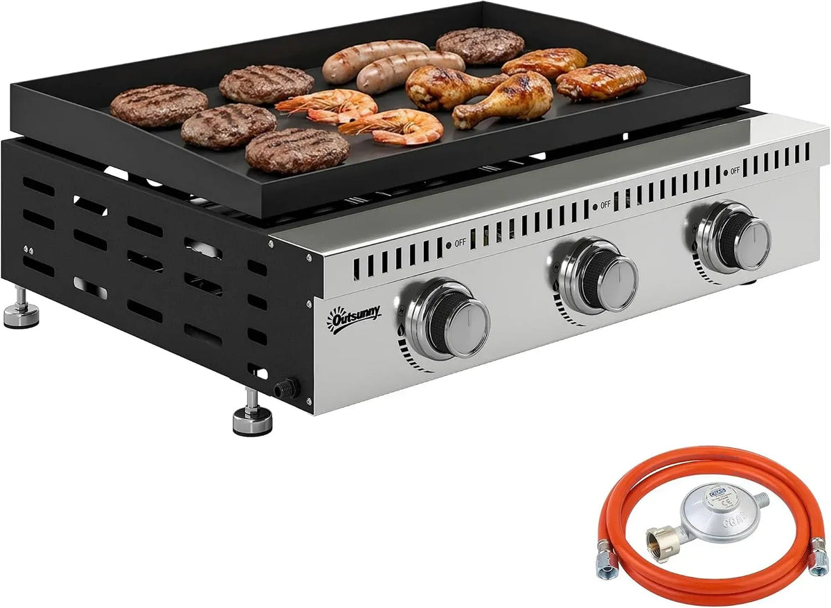 Barbecue, barbecue alimentato a gas, 9 KW, portatile, acciaio inox, nero