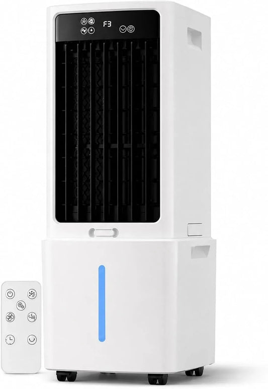 Ventilatore, 26 × 61.5 × 28CM, 12 L, portatile, timer, 3 velocità, Raffrescatore evaporativo Portatile, 3 velocità e modalità