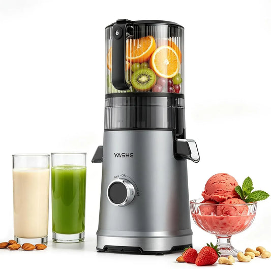 3-in-1 estrattore di succo e spremiagrumi, 600 W, 152 mm, per Frutta e Verdura Intera, YASHE