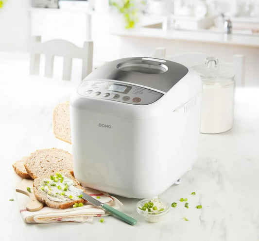 Macchina per il pane, 17 programmi, 1000 g, panificatrice, DOMO B3976, timer, display LCD, bianco, 500-750-1000 g
