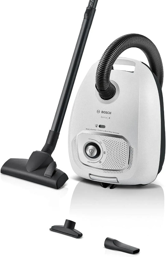 Bosch BGB41WH1 Aspirapolvere, 600 W, bianco, aspiratore elettrico domestico, Accessori inclusi