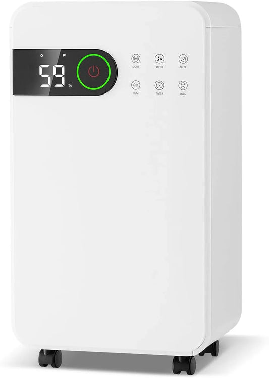 Deumidificatore RELAX4LIFE 12L/24H, 2 L, portatile, timer, ampio serbatoio, rimovibile, bianco, Indicatore LED a 3 Colori
