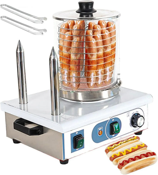 2-Stick Macchina per Hot, Contenitore, 50 a 200 °C, vapore, rimovibile, per Grigliare Salsicce A Vapore per Hot Dog