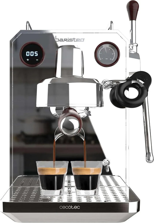 Cecotec Macchina per espresso, 1,7 L, ampio serbatoio, professionale, Pompa da 15 Bar, Macchina da Caffè Espresso Barista Baristeo Intima