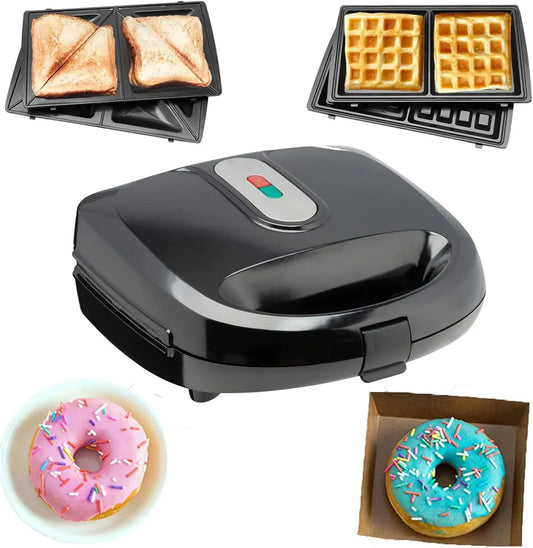 Macchina per ciambelle, 750 W, donut maker, rivestimento antiaderente, Piastra Antiaderente 6 in 1