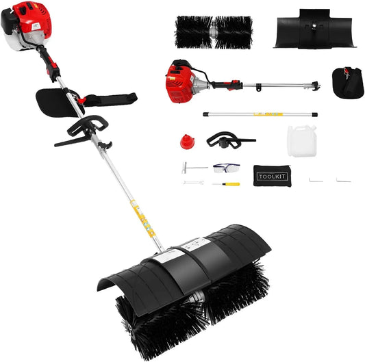 52CC neve pulita, pala da neve, per spazzaneve elettrico da giardino, benzina spazzatrice a 2 tempi, prato, scopa in nylon, 2.3 CV