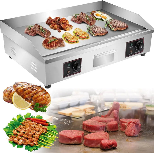 Barbecue, Piastra, griglia, professionale, rivestimento antiaderente, acciaio inox, per Barbecue da banco in Acciaio Inox