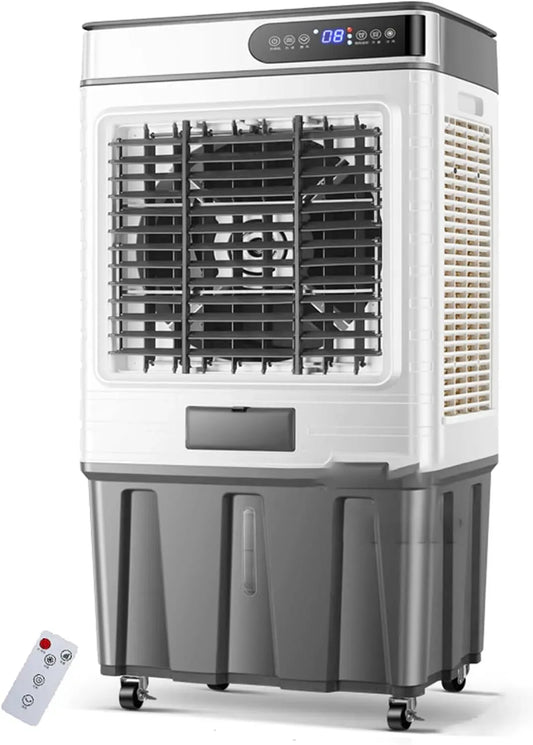 Raffrescatore evaporativo Industriale, per Garage e Uso Esterno, 3900 CFM, Serbatoio da 19,8 galloni, Oscillazione a 120°, Timer da 12 Ore