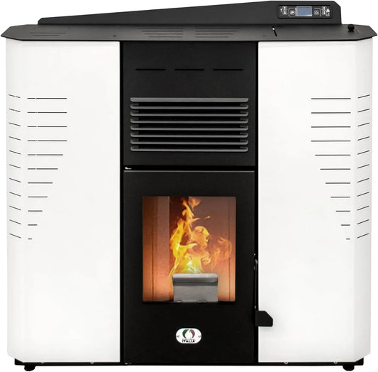 19H A PELLET ITALIA Marmolada 14 KW Canalizzata WiFi, Stufa ad Aria Ventilata Efficienza 92% Scalda 130m² Autonomia Programmabile 5 Velocità e Potenze