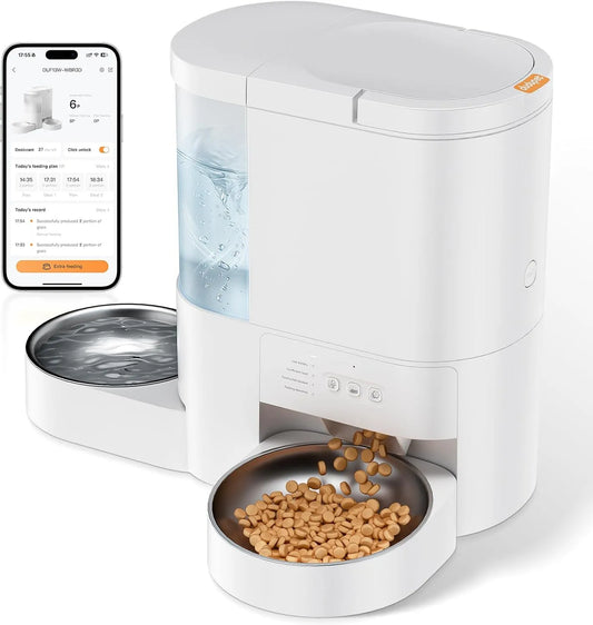 2-in-1 Distributore, Dispenser, 4 L, 5 G, 3 L, Wi-Fi, per Gatti e Cani di Piccola Taglia