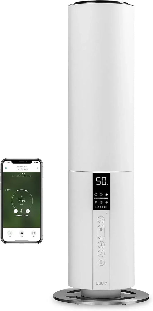DXHU11 Aromatherapie, Luchtbevochtiger met Hygrometer, Duux Beam 2 Smart Luchtbevochtiger, Wit