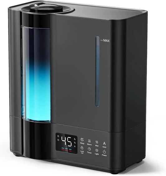 Umidificatore, 8 L, AROEVE, 8L Umidificatore Ambiente Calda/Fredda Grandi Ambienti Luce 7 colori