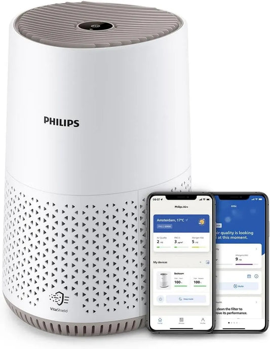 Philips 600i AC0650/20 Purificatore d'aria, Wi-Fi, pannello IPS, Purifica stanze fino a 39 m², Rimuove il 99,5% di polline, Connettività Wi-Fi