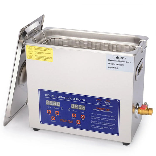 vasca per pulizia a ultrasuoni, Pulitore, 6.5 L, 220 V, timer, professionale, display digitale, acciaio inox, funzione riscaldante