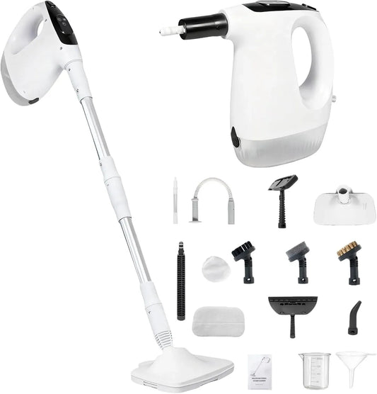 Pulitore a vapore, 1200 W, 3 livelli, rimovibile, uso su pavimenti, cucina, auto, finestre e divano, tempo di riscaldamento 15 s