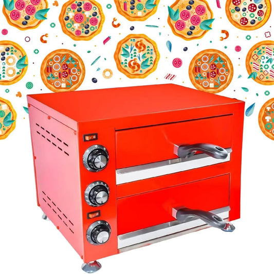 Forno elettrico per pizza, 220 V, timer, professionale, ristoranti, acciaio inox